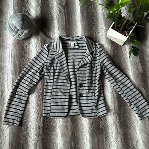 Gray and Black Striped Poetry Blazer